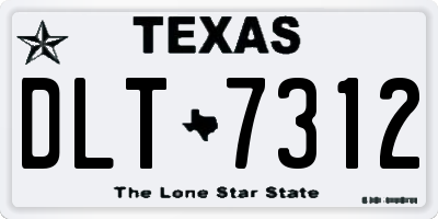 TX license plate DLT7312