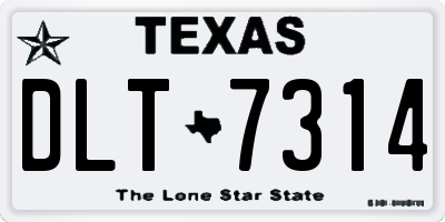 TX license plate DLT7314