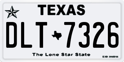 TX license plate DLT7326