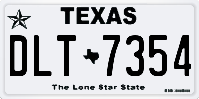 TX license plate DLT7354