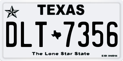 TX license plate DLT7356