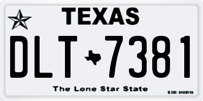 TX license plate DLT7381