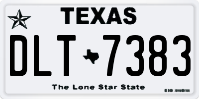 TX license plate DLT7383