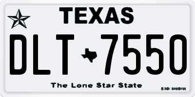 TX license plate DLT7550