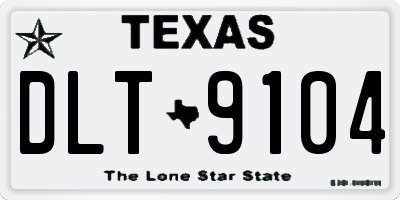 TX license plate DLT9104