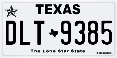 TX license plate DLT9385