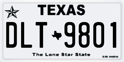 TX license plate DLT9801