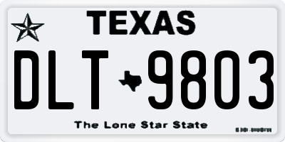 TX license plate DLT9803