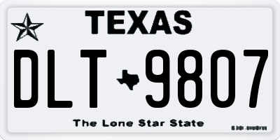 TX license plate DLT9807