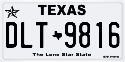 TX license plate DLT9816