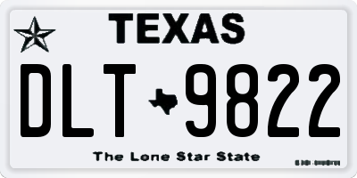 TX license plate DLT9822