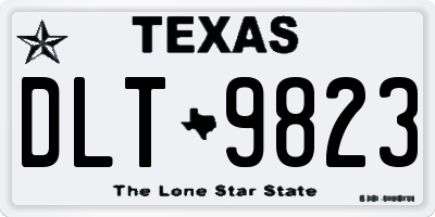 TX license plate DLT9823