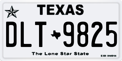 TX license plate DLT9825