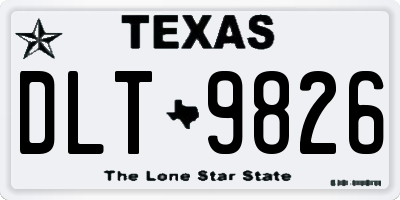 TX license plate DLT9826