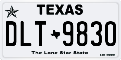 TX license plate DLT9830