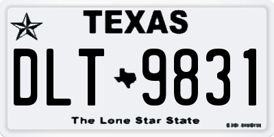 TX license plate DLT9831