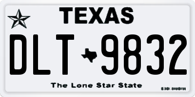 TX license plate DLT9832