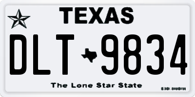 TX license plate DLT9834