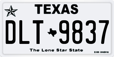 TX license plate DLT9837