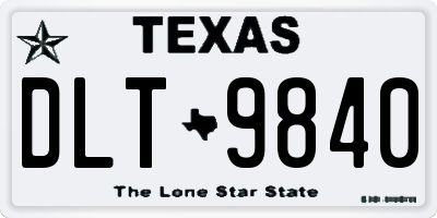 TX license plate DLT9840