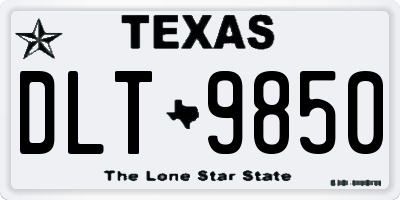 TX license plate DLT9850