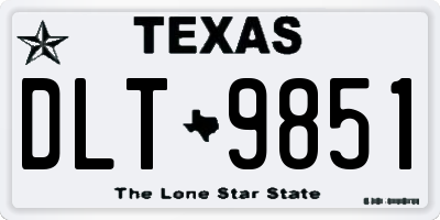 TX license plate DLT9851