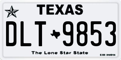 TX license plate DLT9853