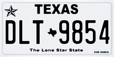 TX license plate DLT9854