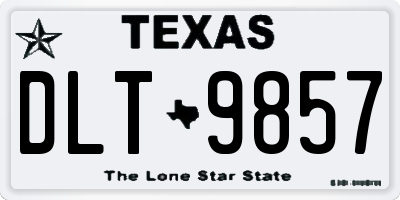 TX license plate DLT9857