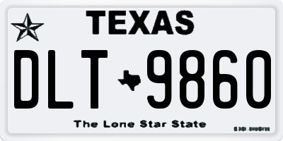 TX license plate DLT9860