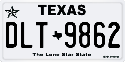 TX license plate DLT9862