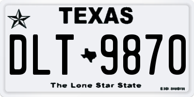 TX license plate DLT9870