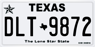 TX license plate DLT9872