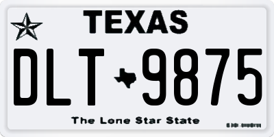 TX license plate DLT9875