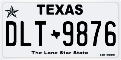 TX license plate DLT9876