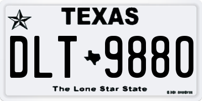 TX license plate DLT9880