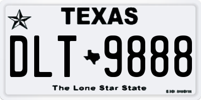 TX license plate DLT9888