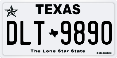 TX license plate DLT9890