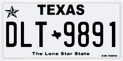 TX license plate DLT9891