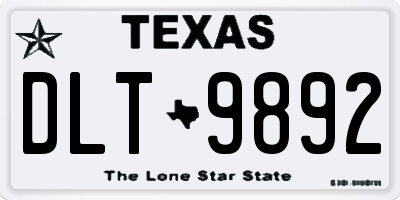 TX license plate DLT9892