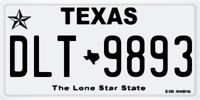 TX license plate DLT9893