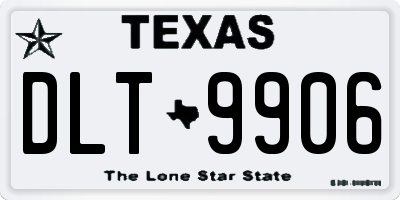 TX license plate DLT9906