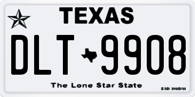 TX license plate DLT9908