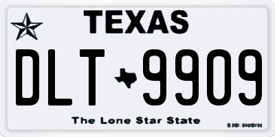 TX license plate DLT9909