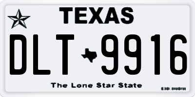 TX license plate DLT9916