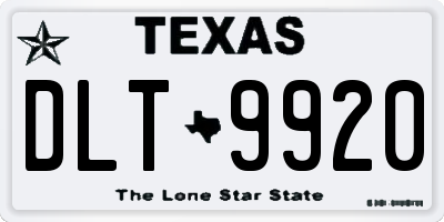 TX license plate DLT9920