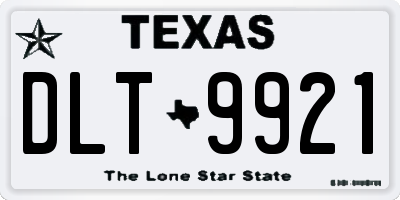 TX license plate DLT9921