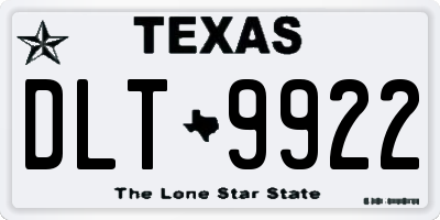 TX license plate DLT9922