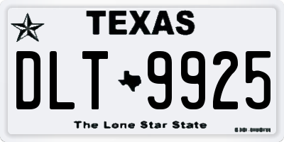 TX license plate DLT9925