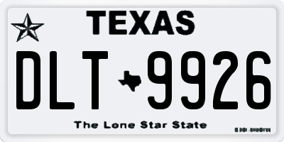 TX license plate DLT9926